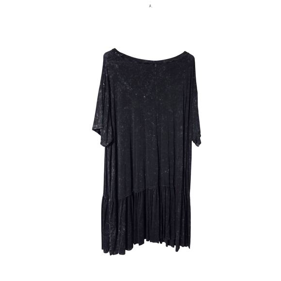 Easel Ruffle Hem Tunic Dress Plus Size 3X Casual Knit Gray Mineral Wash - Picture 4 of 4
